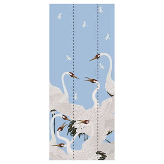 Crane & Dragonfly Wallpaper | Periwinkle Blue  Montage Wallpaper