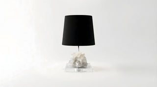 Quartz Geode Table Lamp | Unique Crystal Lamp with Black Shade — Handmade by Design Pretty