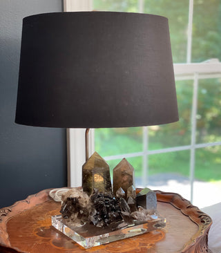 Smokey Quartz Table Lamp, Brown Quartz