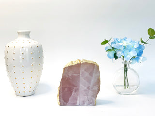 Pink Rose Quartz Bookend