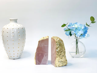 Pink Rose Quartz Bookend