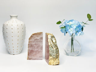 Rose Quartz Bookends