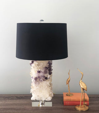 Quartz and Amethyst Table Lamp